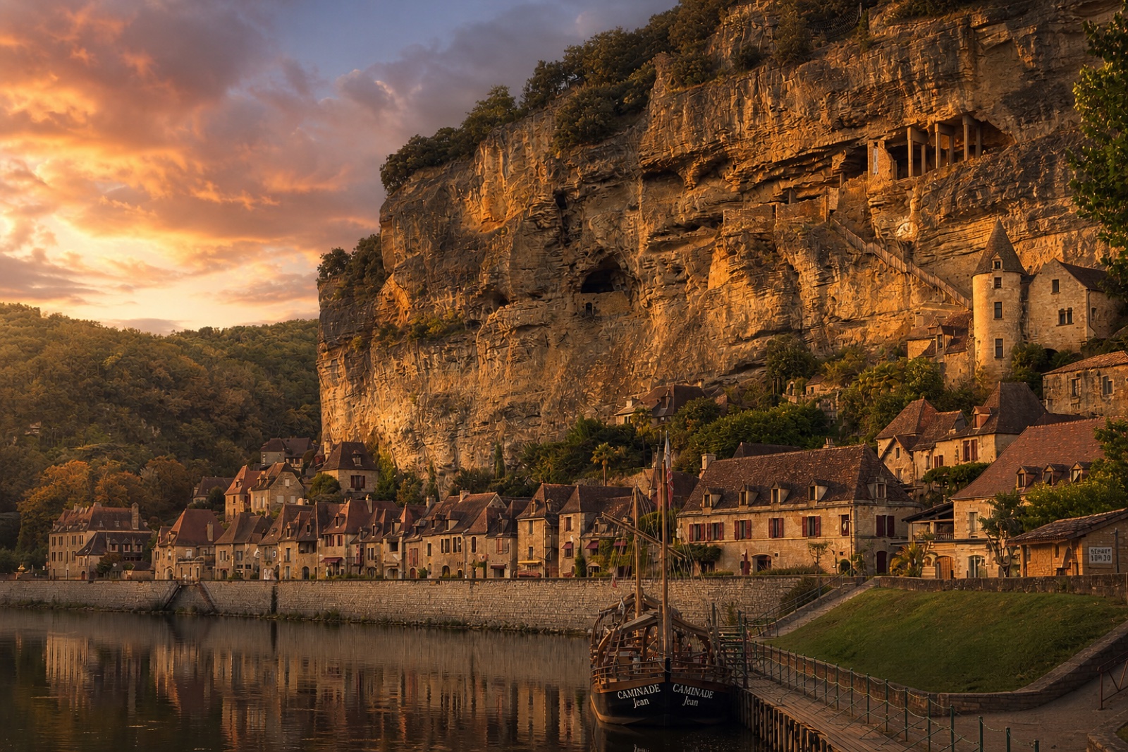 La Roque-Gageac au bord de la Dordogne